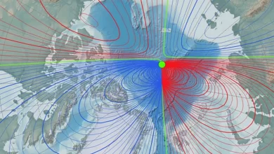 Le pôle Nord magnétique de la Terre accélère vers la Sibérie une première !