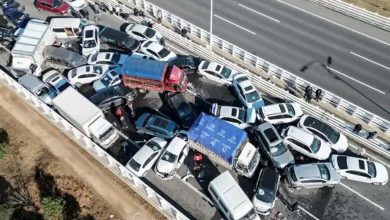Collision de 100 voitures sur une autoroute en Chine 