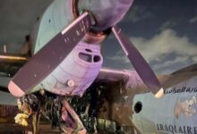 Destruction d’un avion militaire lors d’un bombardement de missiles contre une base irakienne